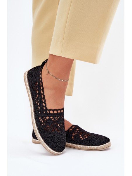 Lace Espadrilles Women Black Adelira