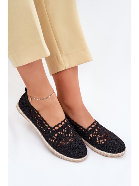 Lace Espadrilles Women Black Adelira