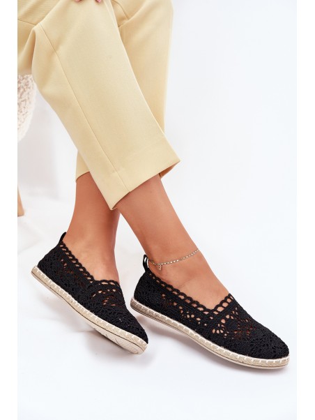 Lace Espadrilles Women Black Adelira