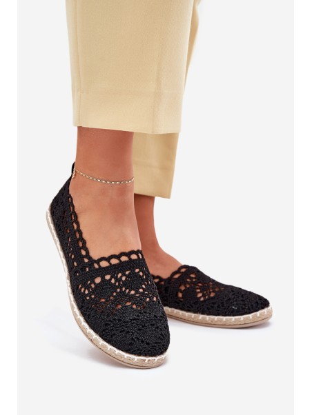 Lace Espadrilles Women Black Adelira