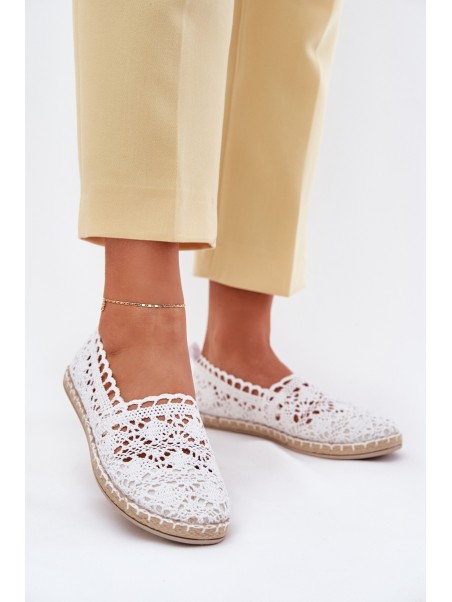Nėriniuotos moteriškos espadrilės su baltomis detalėmis... 