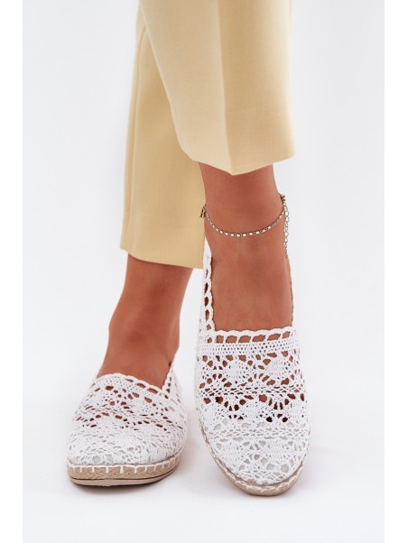 Nėriniuotos moteriškos espadrilės su baltomis detalėmis... 