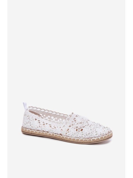 Nėriniuotos moteriškos espadrilės su baltomis detalėmis... 