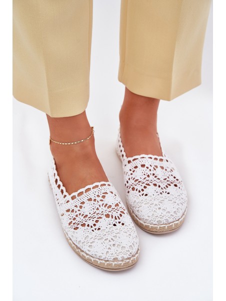 Nėriniuotos moteriškos espadrilės su baltomis detalėmis... 