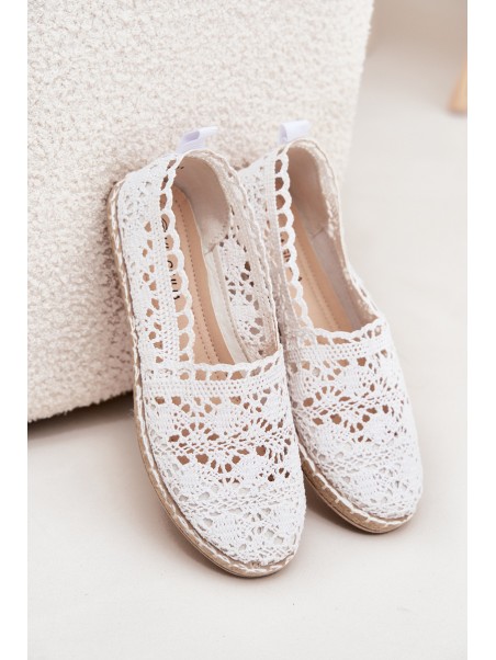 Nėriniuotos moteriškos espadrilės su baltomis detalėmis... 