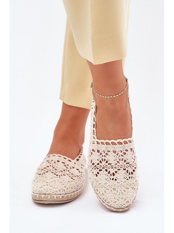 Lace Women's Beige Espadrilles Adelira