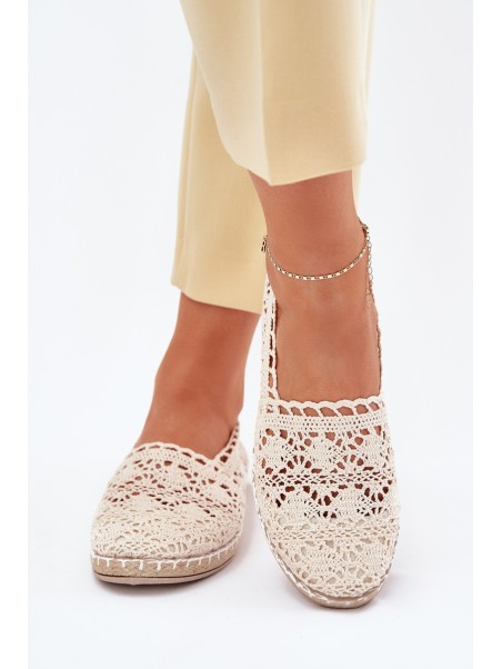 Lace Women's Beige Espadrilles Adelira