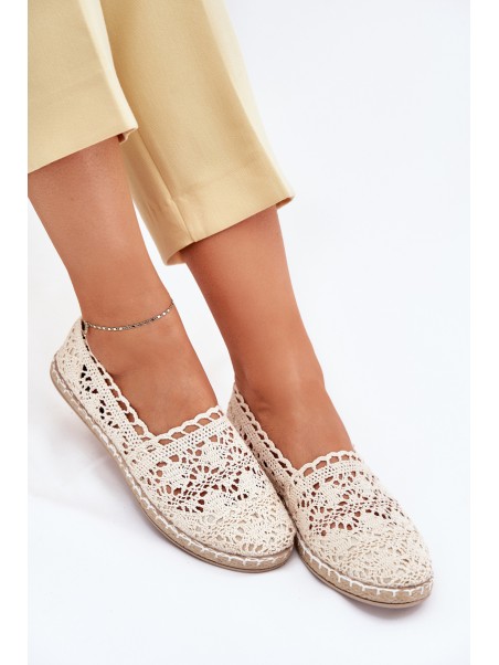 Lace Women's Beige Espadrilles Adelira