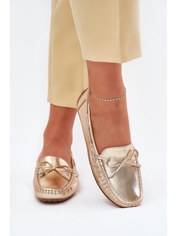 Women's eco leather loafers gold Si Passione 2
