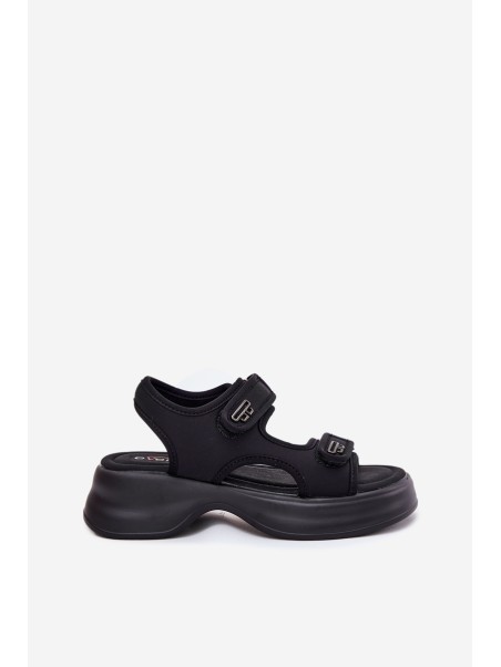 Women's Sandals With Golden Details Black Luvira