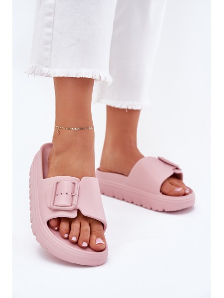 Women's Foam Platform Sandals With Buckle Pink Viasara