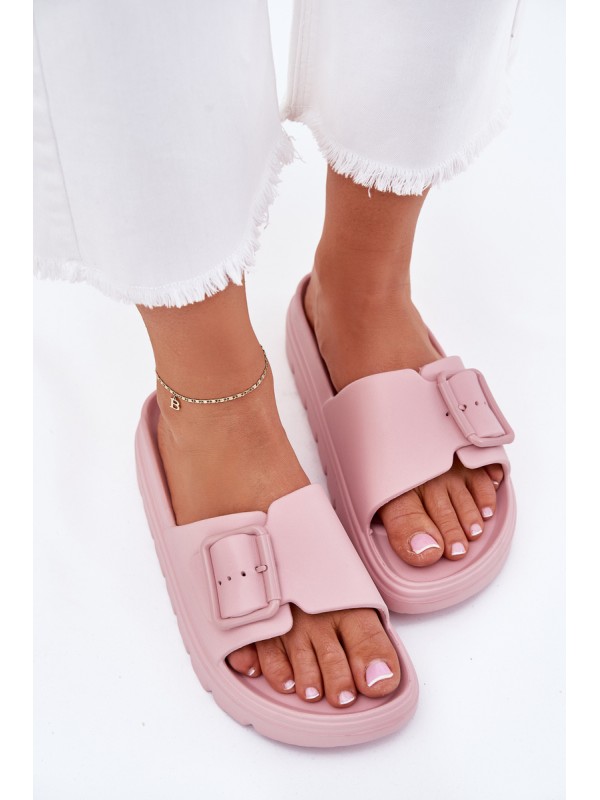 Women's Foam Platform Sandals With Buckle Pink Viasara