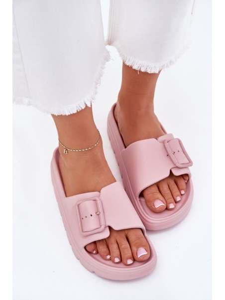 Women's Foam Platform Sandals With Buckle Pink Viasara