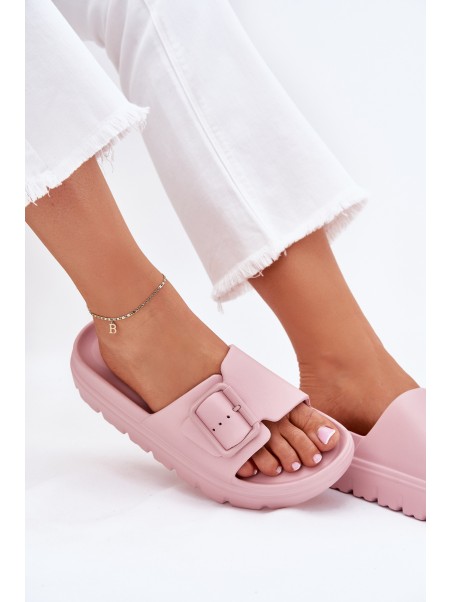 Women's Foam Platform Sandals With Buckle Pink Viasara