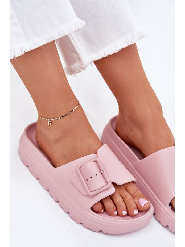 Women's Foam Platform Sandals With Buckle Pink Viasara