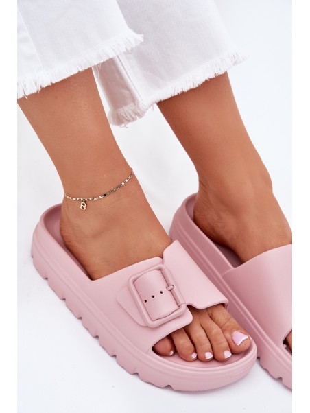 Women's Foam Platform Sandals With Buckle Pink Viasara
