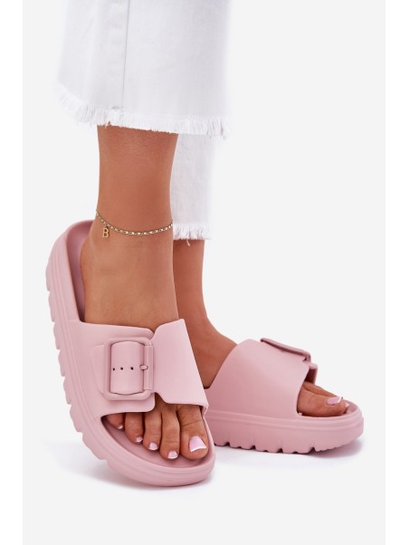 Women's Foam Platform Sandals With Buckle Pink Viasara