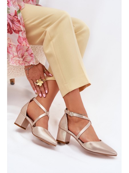 Heels Made Of Eco Leather Gold Sergio Leone SK830