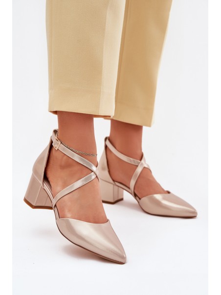 Heels Made Of Eco Leather Gold Sergio Leone SK830