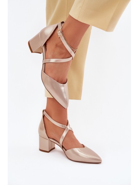 Heels Made Of Eco Leather Gold Sergio Leone SK830