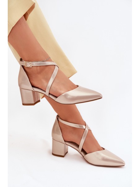 Heels Made Of Eco Leather Gold Sergio Leone SK830