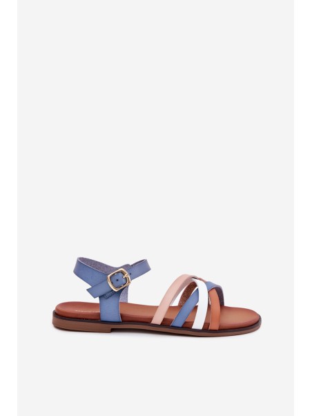 Women's Sandals With Intertwining Straps Blue Sergio Leone SK090H