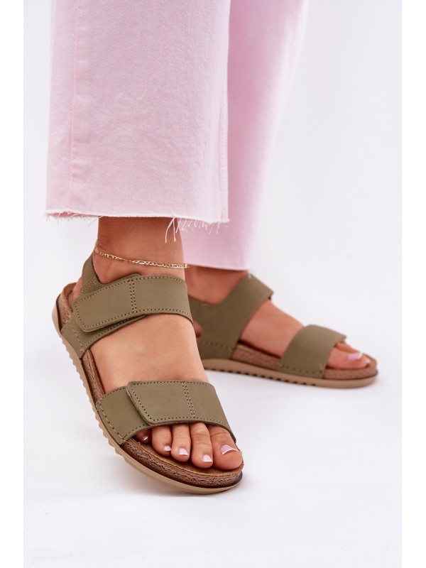 Leather Women's Sandals Inblu AA0001KU Green
