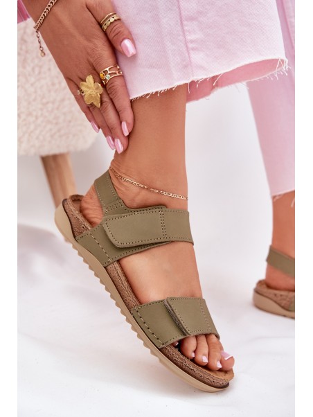 Leather Women's Sandals Inblu AA0001KU Green