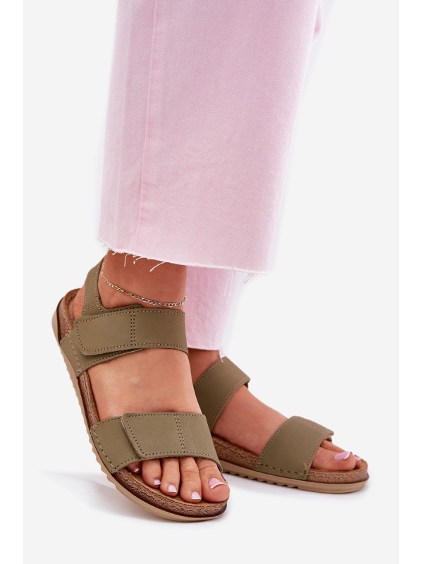 Leather Women's Sandals Inblu AA0001KU Green