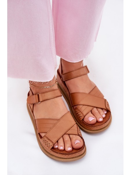 Women's leather platform sandals Maciejka L7064-04 brown