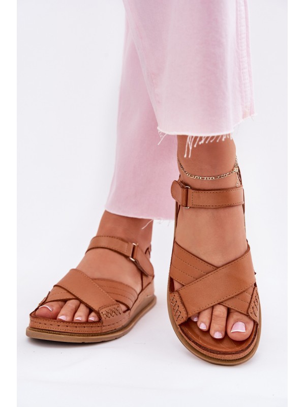 Women's leather platform sandals Maciejka L7064-04 brown