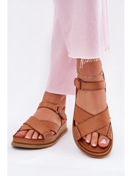Women's leather platform sandals Maciejka L7064-04 brown