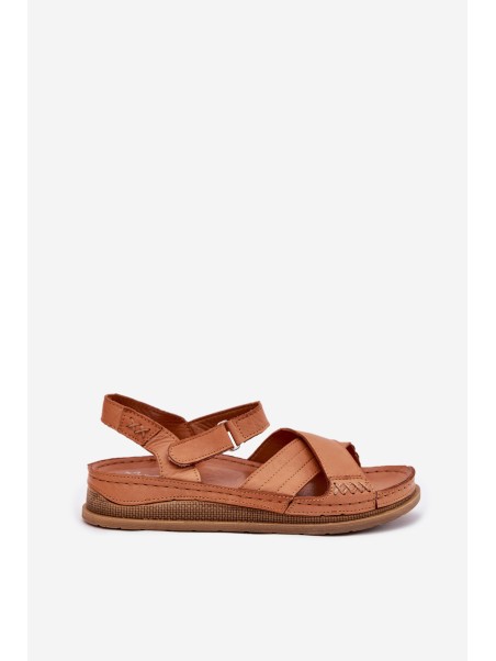 Women's leather platform sandals Maciejka L7064-04 brown