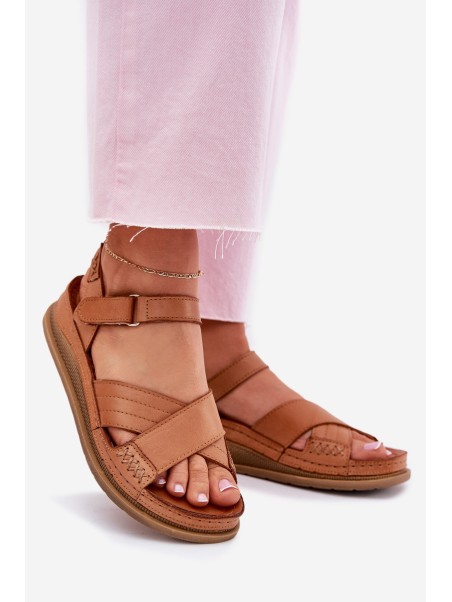 Women's leather platform sandals Maciejka L7064-04 brown