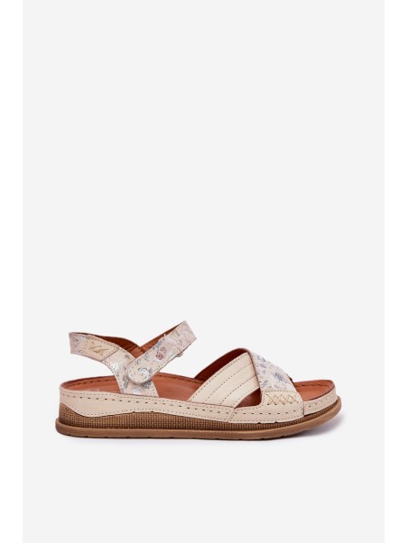 Ladies Leather Sandals On Platform Maciejka L7064-37 Ecru