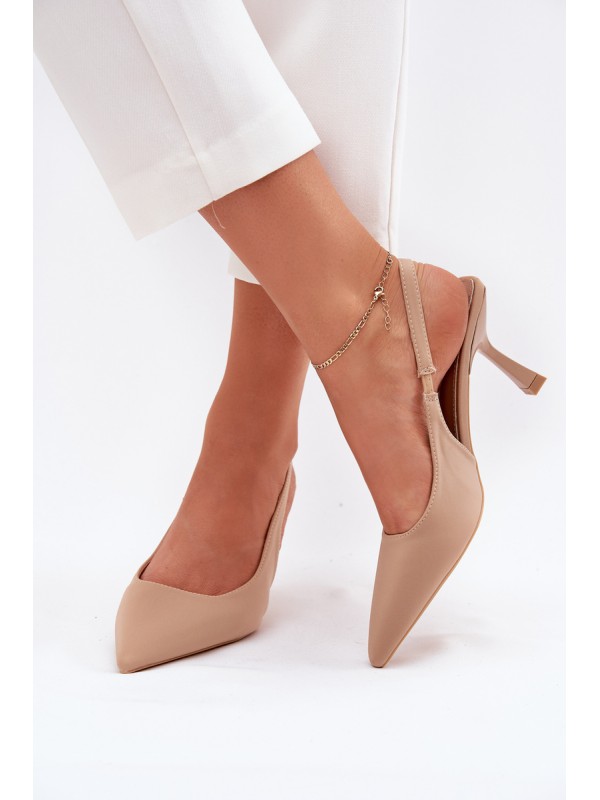 Beige Stiletto Heels Women's Sandals Lunira