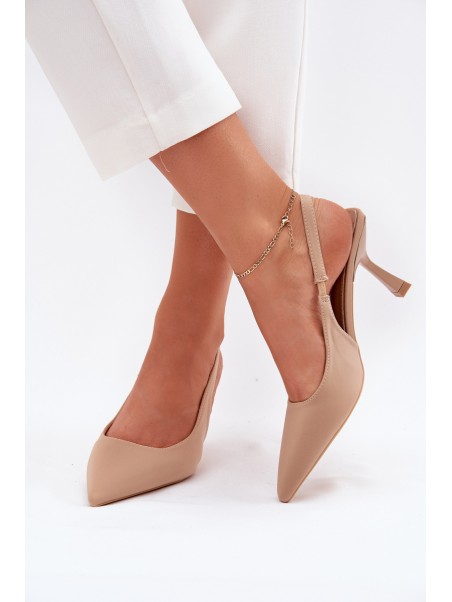 Beige Stiletto Heels Women's Sandals Lunira