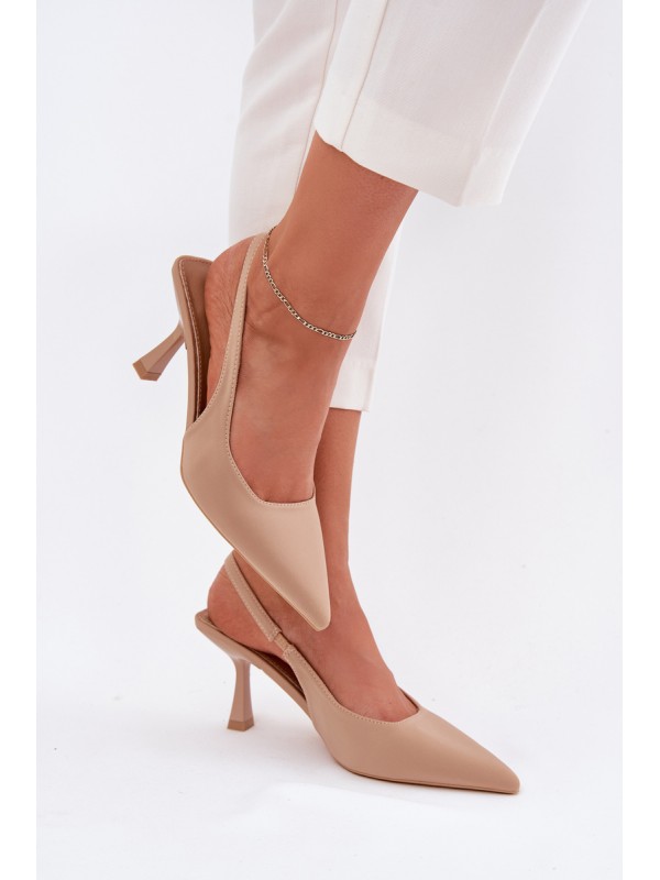 Beige Stiletto Heels Women's Sandals Lunira 2
