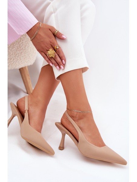 Beige Stiletto Heels Women's Sandals Lunira