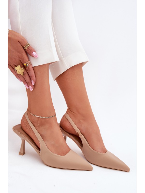 Beige Stiletto Heels Women's Sandals Lunira