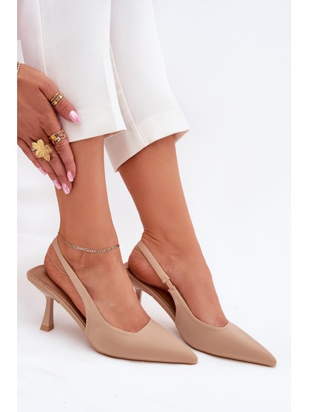 Beige Stiletto Heels Women's Sandals Lunira