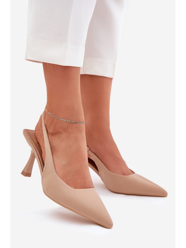 Beige Stiletto Heels Women's Sandals Lunira