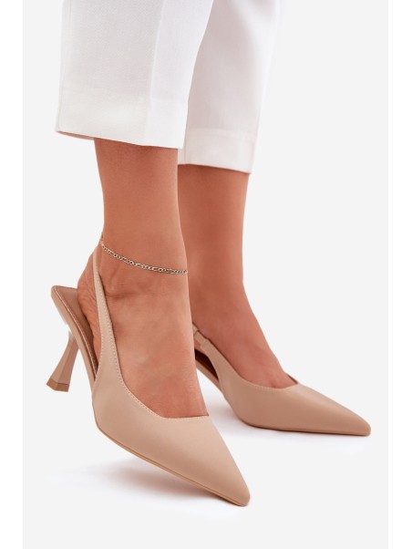 Beige Stiletto Heels Women's Sandals Lunira