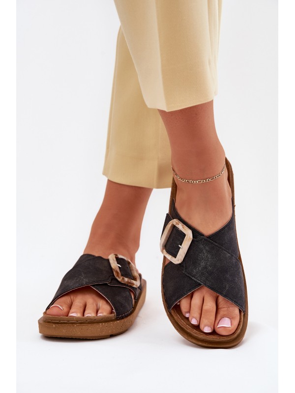 Women's sandals with buckle Inblu ED000025 Black 2