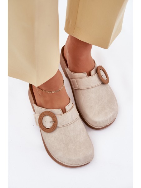 Women's Slippers With Buckle Inblu Beige TF000001