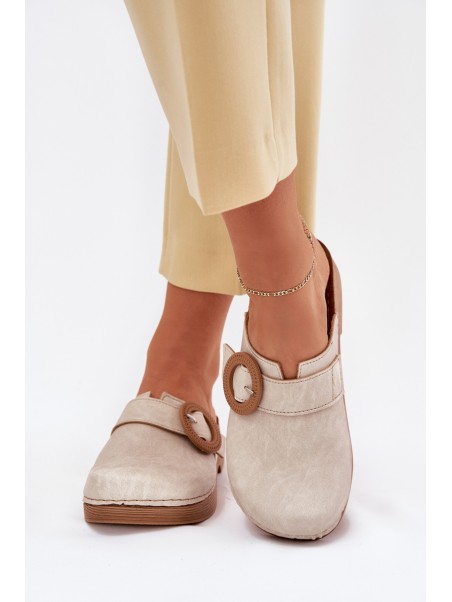 Women's Slippers With Buckle Inblu Beige TF000001