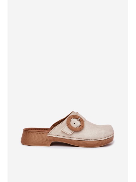Women's Slippers With Buckle Inblu Beige TF000001