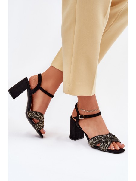 Women's Heeled Sandals Black Almera