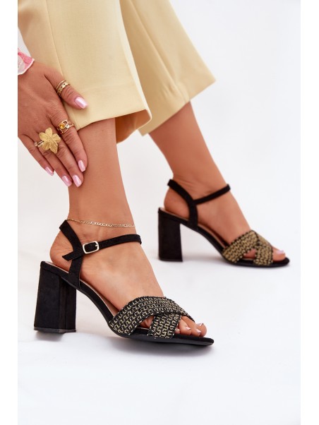 Women's Heeled Sandals Black Almera