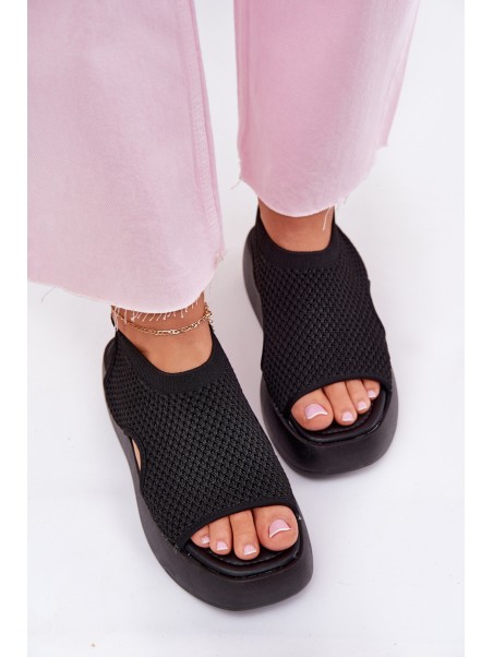 Women Sandals On Platform Black Kavira